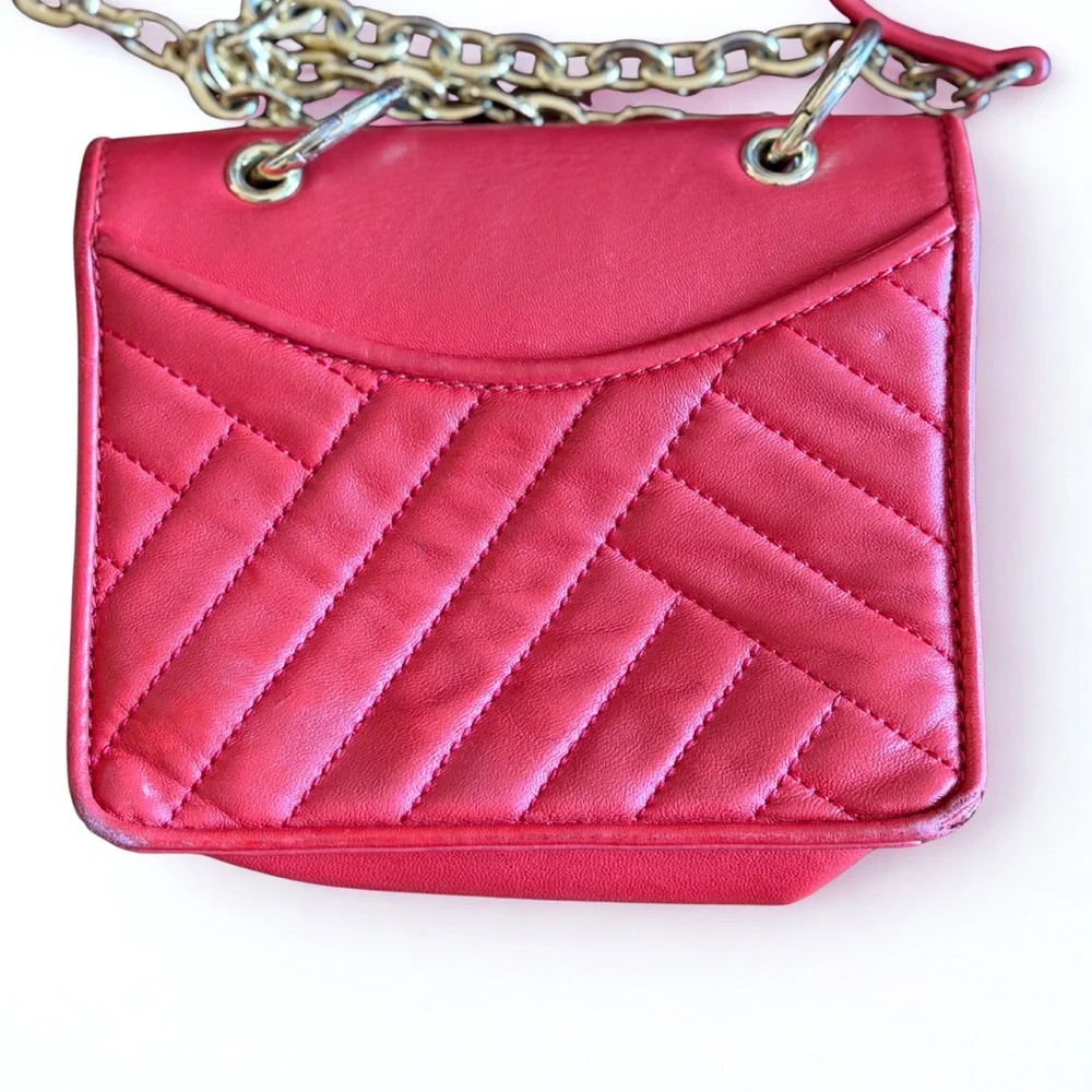 Tory Burch Reddish Orange Quilted Mini Bag - Picture 7 of 8